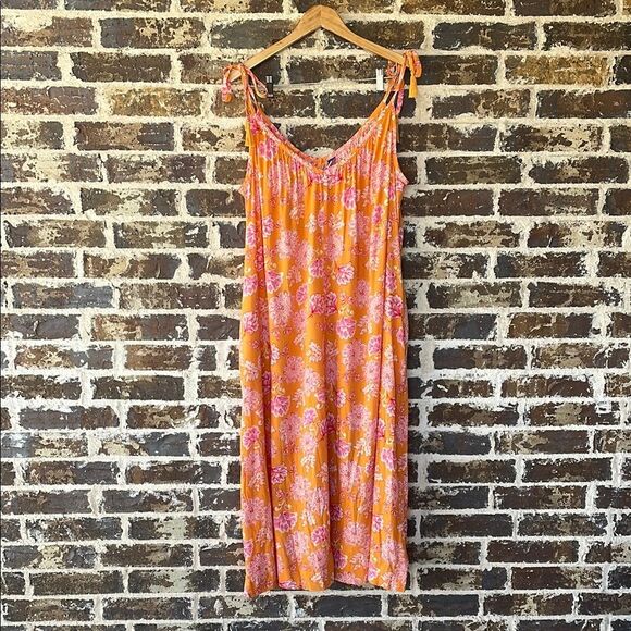 Old Navy All Day Sleeveless Pink Floral Maxi Dress Size Small - Picture 3 of 11
